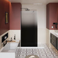 Goodyo 34"- 46" x 72" Glass Shower Door Clear Tempered Glass Panel Fixed Shower Screen for Walk-in Bathroom Matte Black Finish (34" W x 72" H Privacy Black)