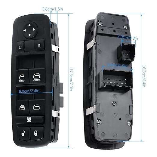 WUANGKI Power Window Master Control Switch | Front Driver Side | 9+3 Pins | Compatible with 2010-2012 Dodge Ram 1500 2500 3500 | OE# 4602863AB | Window Buttons