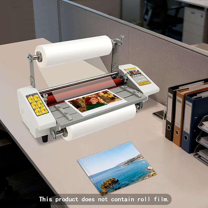 13 inch Laminator Machine Hot and Cold Roll Laminator 110V Digital Thermal Laminating Machine for A3/A4 Paper Single/Dual-Sided Lamination for School, Office, and Commercial Use