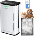 Pet Air Purifier Large Home up to 4200 sq ft, Suck up Floating Cat Dog Hair, 7-Stage Filter Anion Activated Carbon HEPA Air Purifiers WiFi for Dander Odor Allergies Smoke Dust, Zero Ozone, P339 White