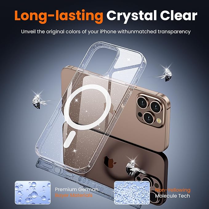 toushion 3 in 1 for iPhone 16 Pro Case Clear, Not Yellowing, Screen Protector*1 - Image 5