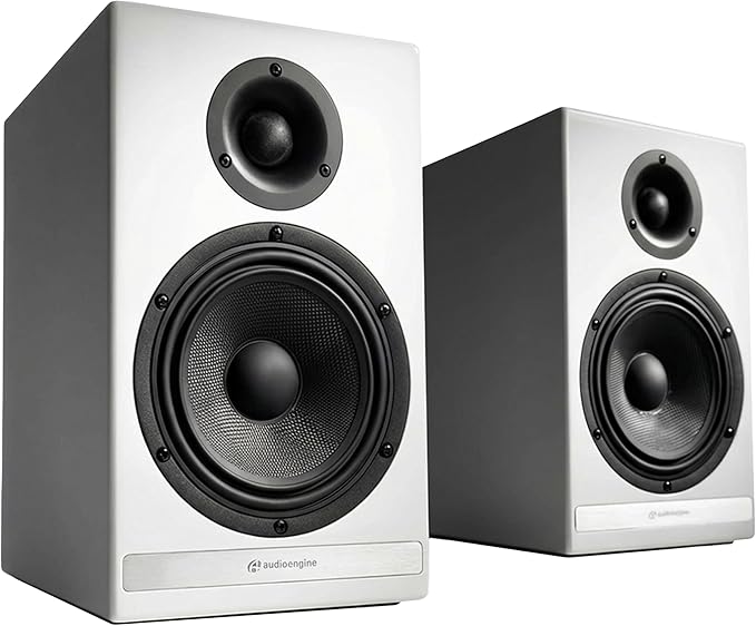 Audioengine HDP6 Passive Speakers Bookshelf Speakers Pair | Home Stereo High-Powered 2-Way Desktop Speakers | AV Receiver or Integrated Amplifier Required (White)