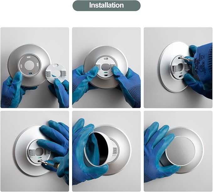 Metal Nest Wall Plate for Google Nest Thermostat 2020, Trim Kit, Charcoal
