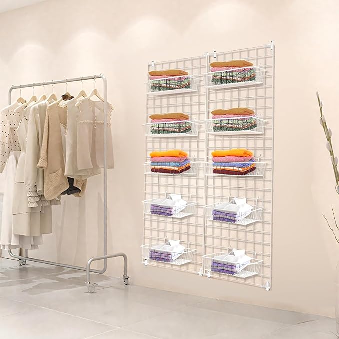 7RiversART Grid Wall Commercial Grade Gridwall Panels – Heavy Duty Grid Panel for Any Retail Display Wall Grid 2' Width x 4' Height, White (Pack of 3) Easily Portable