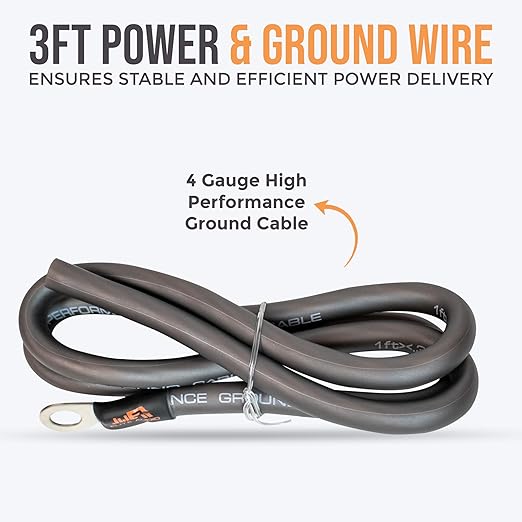 Elite Audio Premium Series Amp Kit Copper Clad Aluminum Wire, Triple-Shielded RCA Cables, High-Power Capacity, ANL Fuse Holder, Car Amplifier Install Kit (4 Gauge (5-Channel))