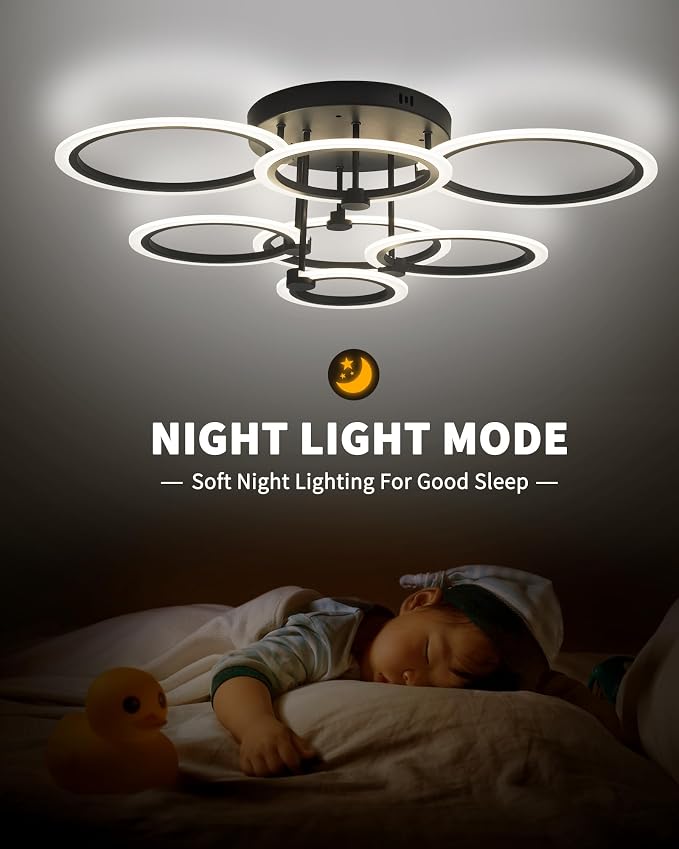 Modern LED Ceiling Light 7 Rings Dimmable Fixtures - Image 5