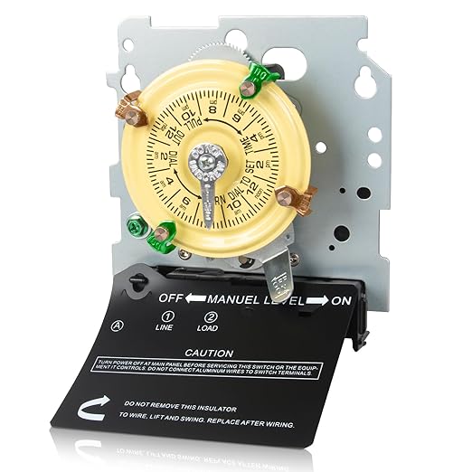 T101M Pool Pump Timer Mechanism Only, 120V 40A SPST, Lights, Fans, HVAC, and Outdoor Lighting 12-ON/Off Cycles, Intermatic Timer Replacement