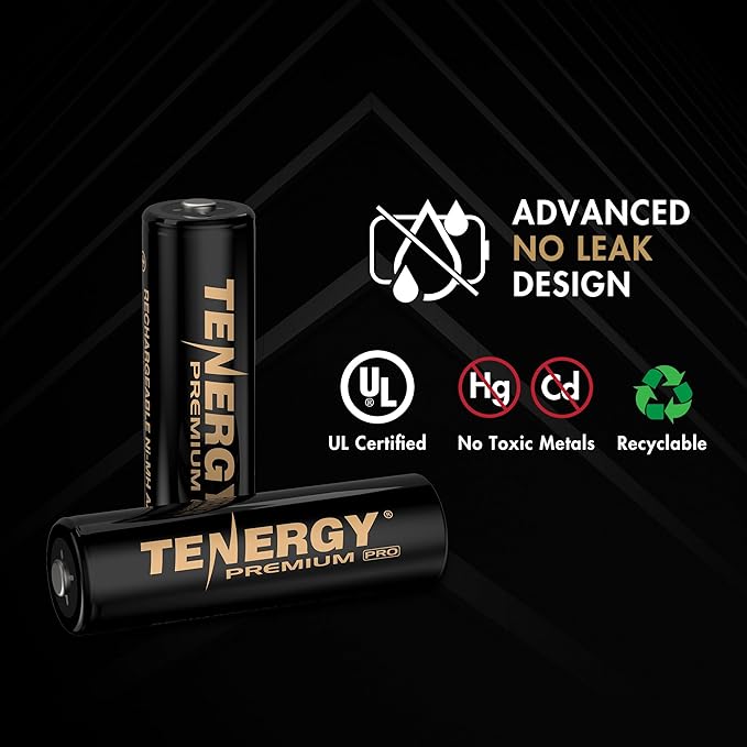 Tenergy TN480U 8-Bay LCD Display Fast Charger with 8 Pack AA and 8 Pack AAA Premium Pro Rechargeable Batteries