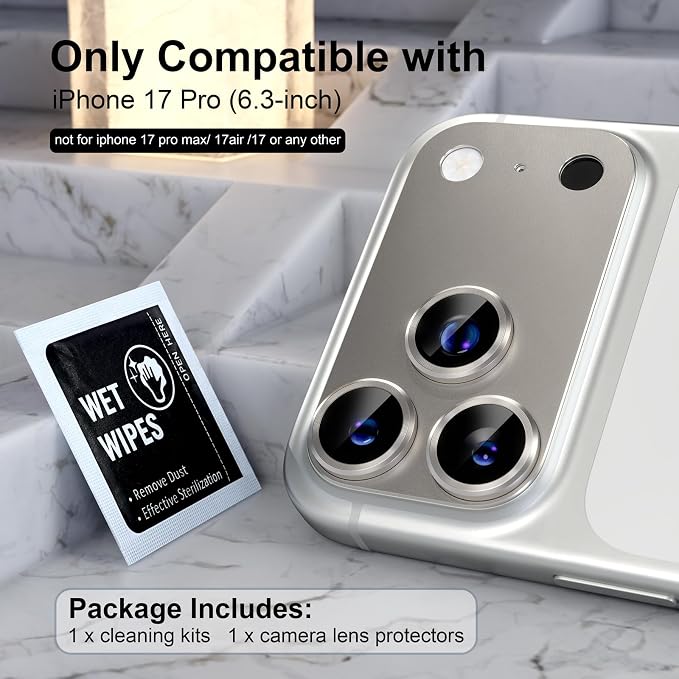 Choiche Compatible for iPhone 17 Pro Camera Lens Protector, Strong Adsorption - Image 2