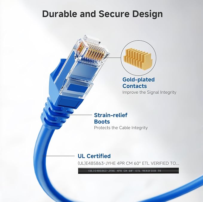 Cable Matters 1Gbps 8-Pack Snagless Short Cat 5e Ethernet Cable - 3ft - Image 3