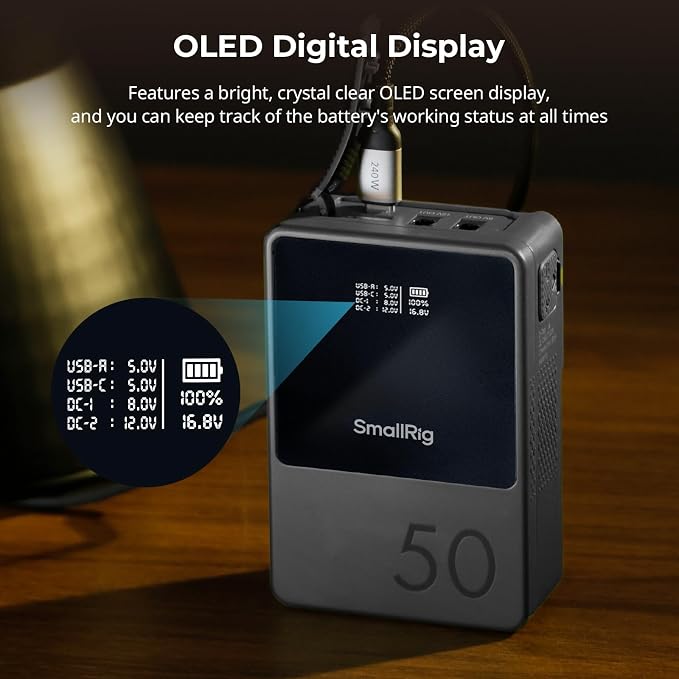 SMALLRIG V Mount Battery VB50, 50Wh / 3400mAh V Mount Battery - Image 6