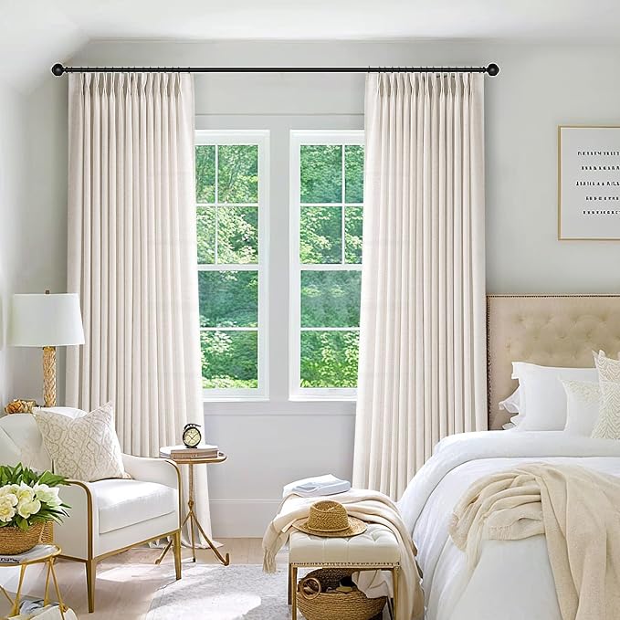 Memory Trained Pinch Pleated Curtains 45 Inches Long, Viral Linen Pinch Pleat - Image 9