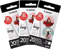 Canon Ivy Zink Pre-Cut Circle Sticker Paper 20 Sheets Pack Compatible by Canon