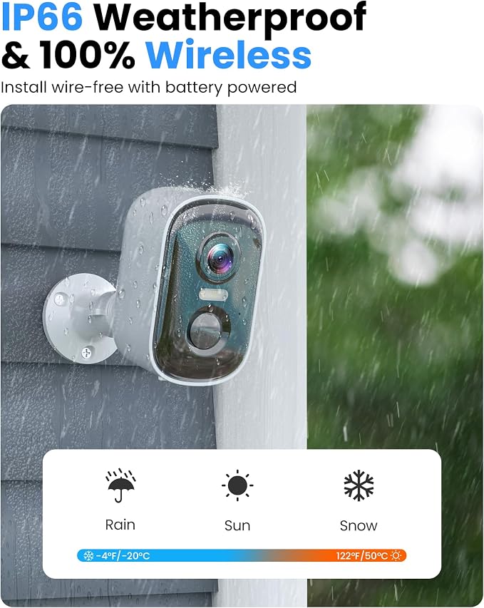 MISECU Security Cameras Wireless Outdoor, 2K Battery Powered WiFi Cameras - Image 6