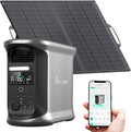 AMPACE Andes 1500 Portable Power Station with 100w Solar Panels 2400W(Surge 3600W), 1462Wh Solar Generator, LiFePO4 Battery, APP Control, Emergency Power for Home Backup, Camping, RV, Emergency