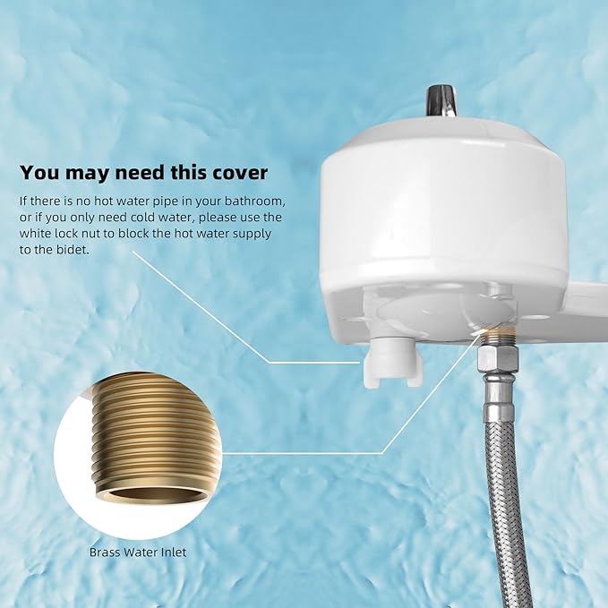 Hibbent Bidet Attachment for Toilet with Self Cleaning Dual Nozzle, Hot and Cold Water Spray Non-Electric Mechanical Toilet Seat Bidet for Rear or Female Washing Sanitizing, Black