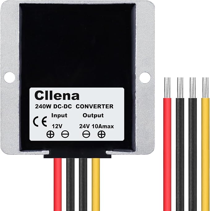Cllena Waterproof DC/DC 12V Step Up to 24V 10A 240W Voltage Boost Converter Regulator Transformer Power Supply (Input 10V-16V)