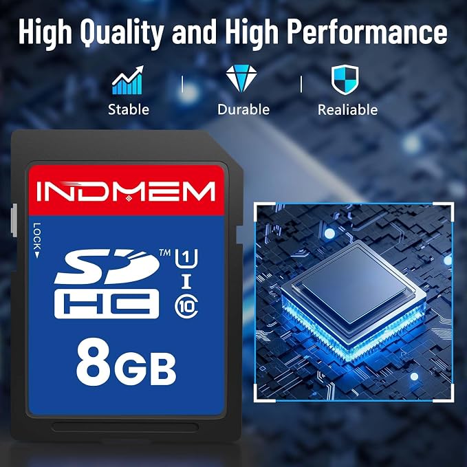 8GB SD Card, C10 SDHC UHS-I Memory Cards U1 Class 10 High-Speed Full 4K HD - Image 2