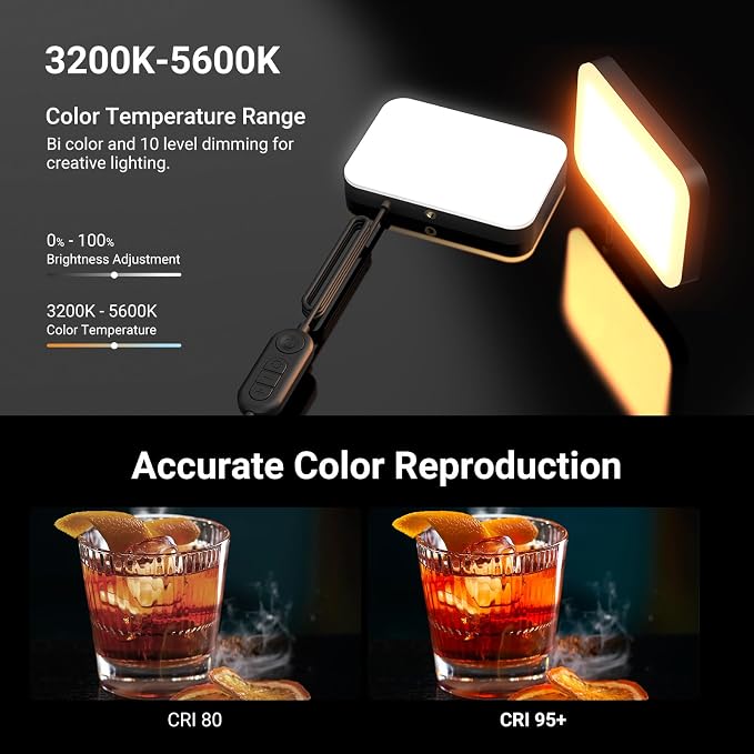 NEEWER Basics 2 Pack LED Video Light Panel Lighting Kit, 6.2" Dimmable Portable - Image 3