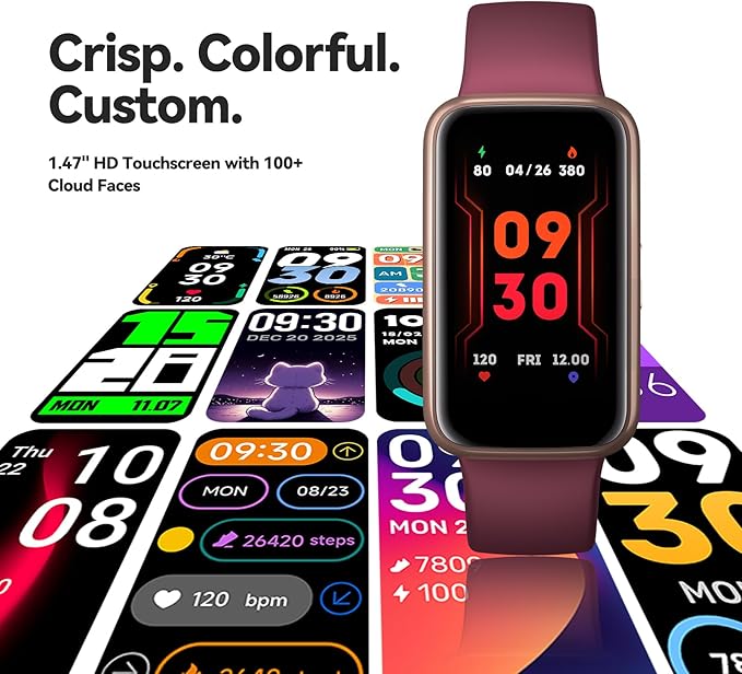 Enfit Fitness Trackers,Smart Watch with 1.47" Color Screen,100+Sport Modes Fitness Watch with Heart Rate Sleep Monitor, Pedometer Step Counter Watch, 3TAM Waterproof Activity Trackers for Women Men,PL