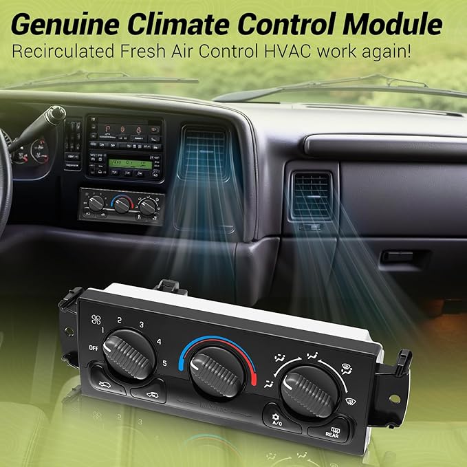 599-193 AC Climate Control Module Compatible with Select Chevrolet & GMC Air Conditioning Module Panel, HVAC Temperature Control Switch Unit, 599193 A/C Heater Climate Control Module