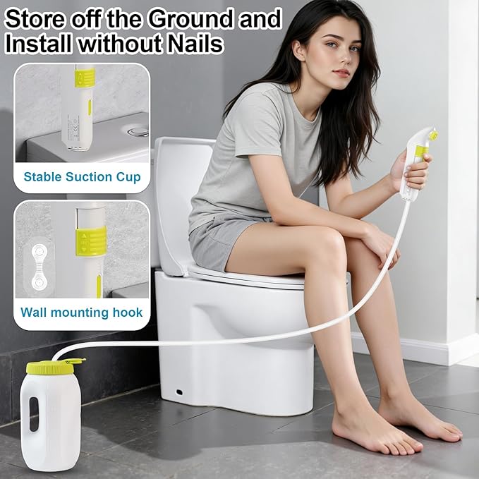 Portable Bidet for Travel，Handheld Electric Bidet Sprayer with 2.5L Water Bottle for Waterproof Handheld Sprayer for Personal Hygiene，1600mAh Battery, 70-Minute Usage, 1300ML/Min Flow, USB-C