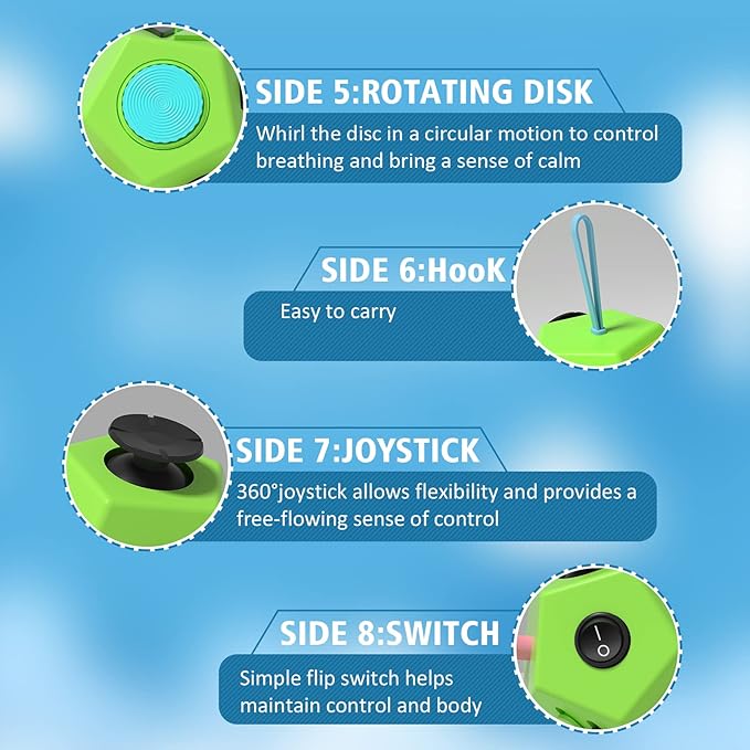 Fidget Dodecagon –12-Side Fidget Toys Cube Relieves Stress and Anxiety Anti Depression Travel Toy Christmas Stocking Stuffers Gifts for Children and Adults(B1 Green)