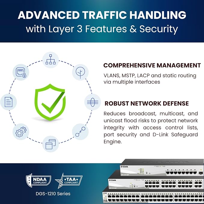 D-Link 28-Port Gigabit Smart Managed PoE+ Switch, 24 PoE+ Ports + 4 SFP Combo - Image 9