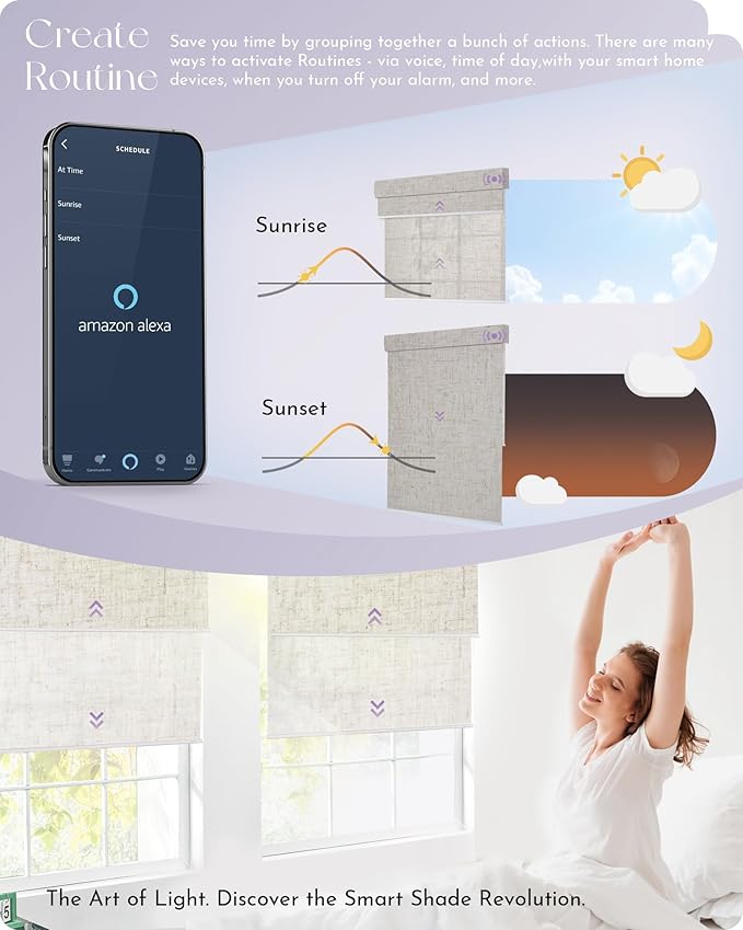 Graywind Motorized Dual Shades for Windows Smart Double Blinds Blackout and Light Filtering Motorized Blinds with Remote Alexa Google Control Day Night Shades, Custom Size (Blackout Linen Beige)
