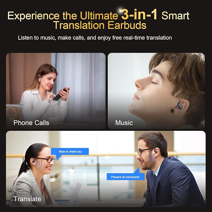 AI Translation Earbuds Real Time, 164 Language Translator Earbud 3-in-1 - Image 5