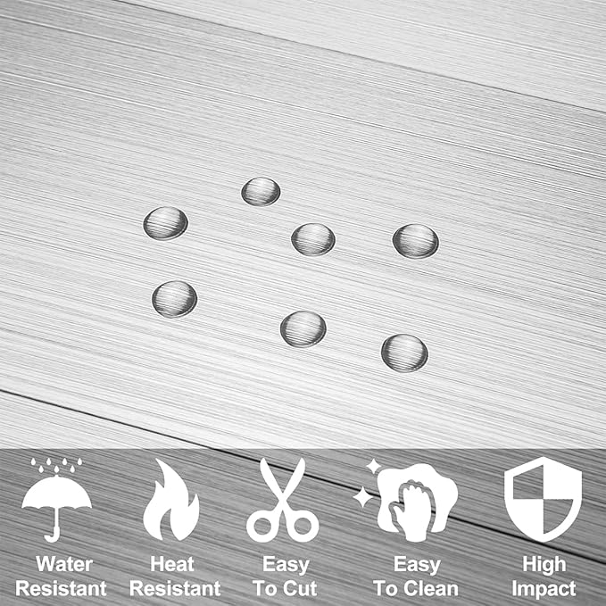 AULIGET 100-Piece Peel and Stick Backsplash Metal Tile, 3" x 6" Stick on Tiles for Backsplash Kitchen, Bathroom, Laundry Room, Camper, Fireplace