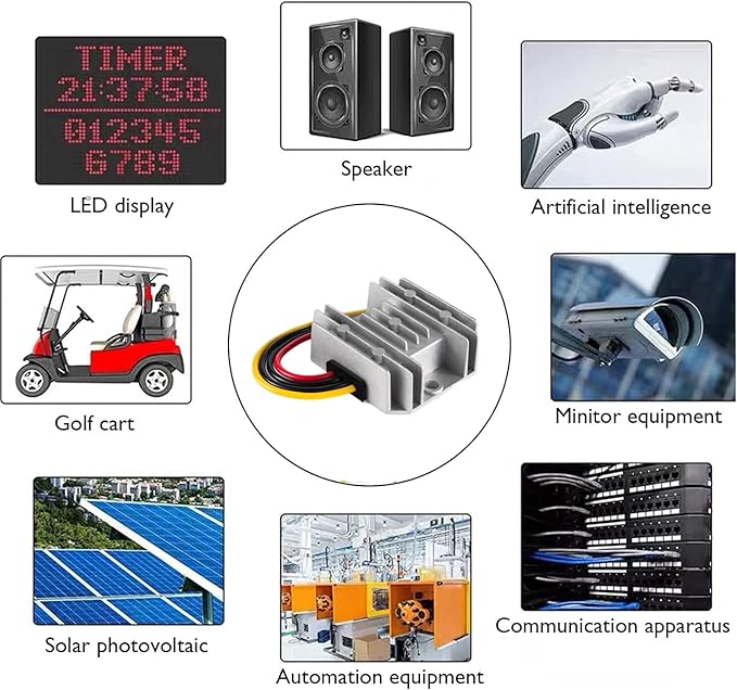 24V to 12V 60W 5A DC-DC Buck Converter Step Down Power Supply, Waterproof Voltage Regulator with Overload/Short Circuit Protection for Golf Cart, Truck, Bus, LED Light
