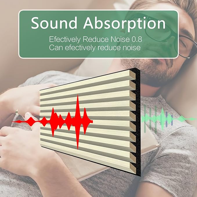 Premium Acoustic Wood Slat Wall Panels – Noise-Reducing Sound Absorption Panels for Home Theater, Studio & Office | Modern Decorative Slat Walling for Echo Control | Eco-Friendly & Easy to Install