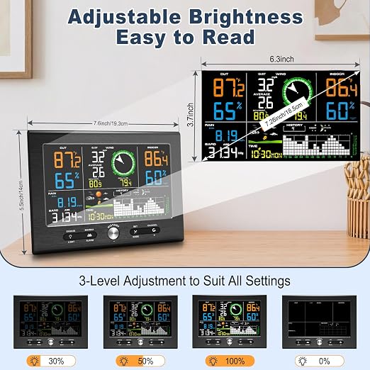 Urageuxy Wireless Weather Station Indoor Outdoor, Home Weather Stations - Image 3
