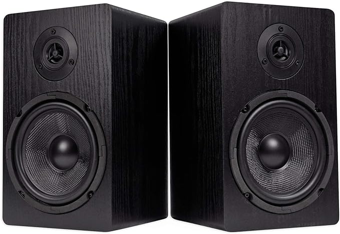 Rockville Pair RockShelf 64B V2 400W Black 6.5" Bookshelf Speakers, 4 Ohm, Kevlar Woofers, Silk Dome Tweeter, Wall-Mountable, for Home Theater and Music Enthusiasts