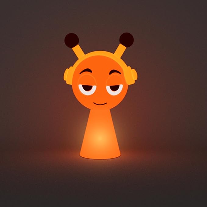 FlyPigInk Tap Night Light for Kids, Cute Ambient Lamp with 2 Brightness Levels, Eye-Caring Warm White LED, Rechargeable Nursery Light with Type-C Fast Charging, Durable Blow-Molded Design