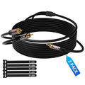 RCA Y-Adapter Splitter Cable (2 Pack-8FT+8FT), 1 RCA Male to 2 RCA Male Stereo Audio Subwoofer Cable, Bi-Directional, for Home Theater, Hi-Fi System, Amplifier, Speaker, 24K Gold Plated, OD:5.0MM