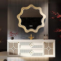 40IN Luxury Floating Bathroom Vanity - Single Sink Bathroom Vanities has Smart Defog Mirror & Slate Countertop | Woven Rattan Perforated Door Panel, LED Lights, 2 Drawers (Style B)