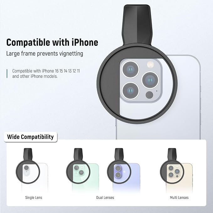 NEEWER 67mm Phone Filter Clamp, Adjustable Threaded Filter Clip Mount Compatible - Image 3