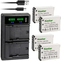 Kastar 4-Pack LB-070 Battery and LTD2 USB Charger Replacement by Kastar
