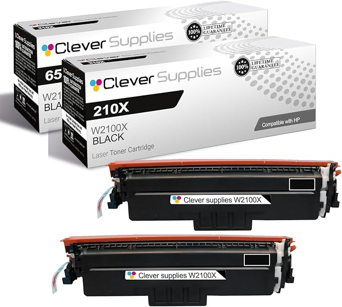 CS Replacement Compatible with HP 4301fdwe Toner Cartridge W2100X to use with Color Pro 4201dn 4201dne 4201dw 4201dwe MFP 4301dw MFP 4301fdwe (Black, 2-Pack)