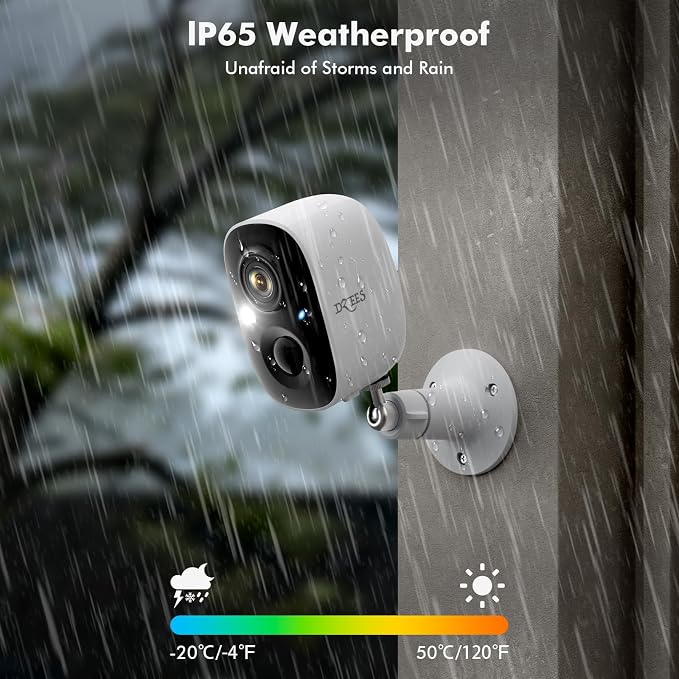 Dzees Outdoor Camera Wireless, 2K Battery Powered WiFi Surveillance Camera - Image 5