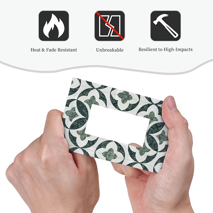 Bvtewkhz Green Luxury Modern Cubic Marble 1 Gang Single Rocker Decorative Light Switch Covers Electrical Faceplate Switch Plates for Bathroom Kitchen Home