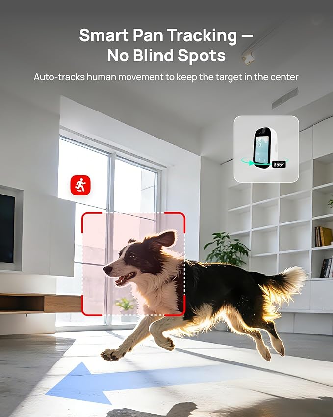 Indoor Security Camera with 4" Screen, 4MP Baby/Elderly Monitor with AI Conversation & Two-Way Video, Baby Crying, Human and Pet Detection, 355°Pan, 5G/2.4G WiFi, Motion Tracking, Smart Home Camera
