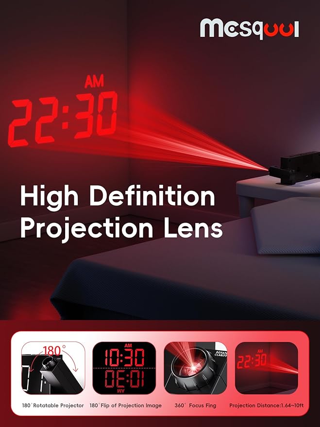 Mesqool Digital Projector Alarm Clocks - Image 4