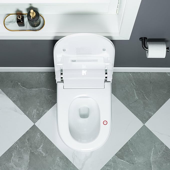 WOODBRIDGE ADA Height Smart Toilet – Auto Lid Open/Close, Foot Sensor, Zero Pressure System, Aromatherapy System, Self-Cleaning Nozzle, Multi-Function Washing & Warm Air Dry