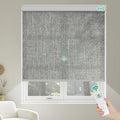Kilonity Motorized Roller Shades, Light Filtering Remote Control Custom Window Shades Compatible with Alexa Google Assistant via RF Hub, Rechargeable Electric Blinds for Windows (Dark Grey)