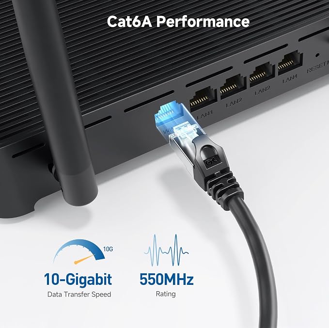 Cable Matters 10Gbps 5-Pack Snagless Shielded Cat 6A Ethernet Cable - 10ft - Image 3