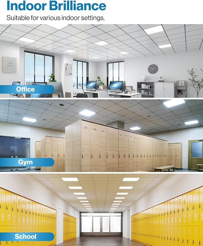 Sunco 2x2 LED Flat Panel Lights for Drop Ceiling, Troffer Replacement Light Fixture, 5200 LM, Selectable Features, 30W/35W/40W, 4000K/5000K/6000K, Dimmable (0-10V) ETL/DLC 2 Pack.