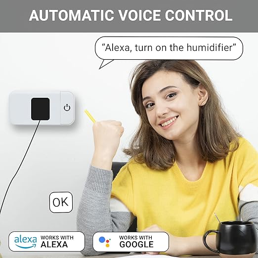Lunabode LED 4 Pack Smart Home Wi-Fi Plugs - Alexa & Google Home Compatible, White, Toggle Switch, Automatic Operation